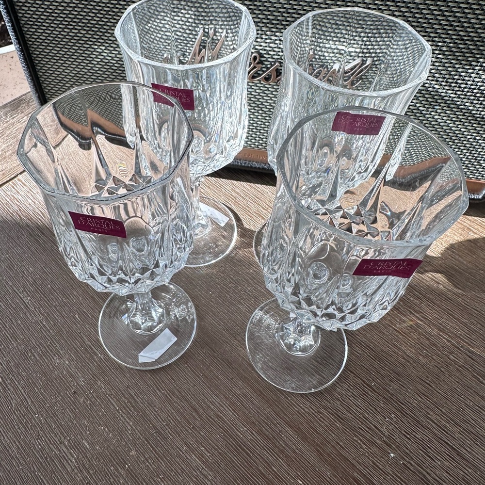 Clear Crystal Wine Goblets - Set of 4 - Picture 4 of 5